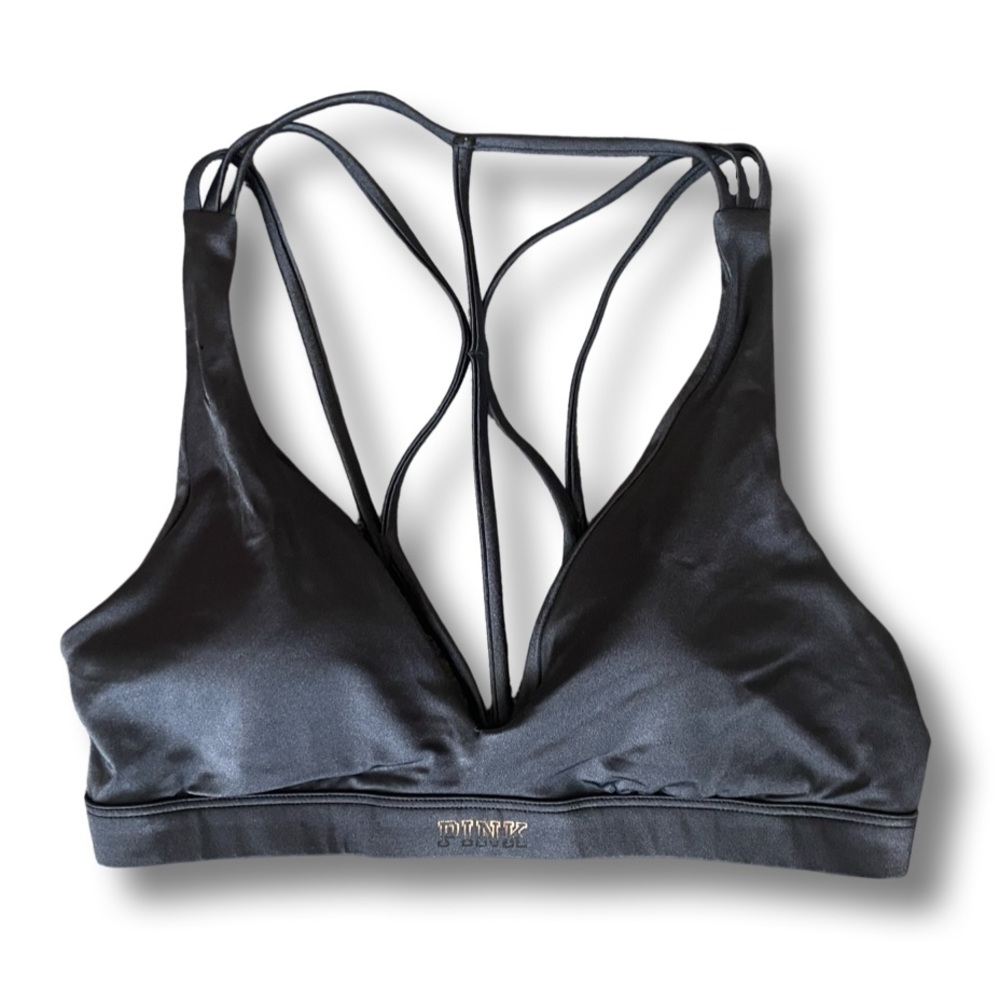 PINK Victoria’s Secret dark grey, lightly padded bralette (M)